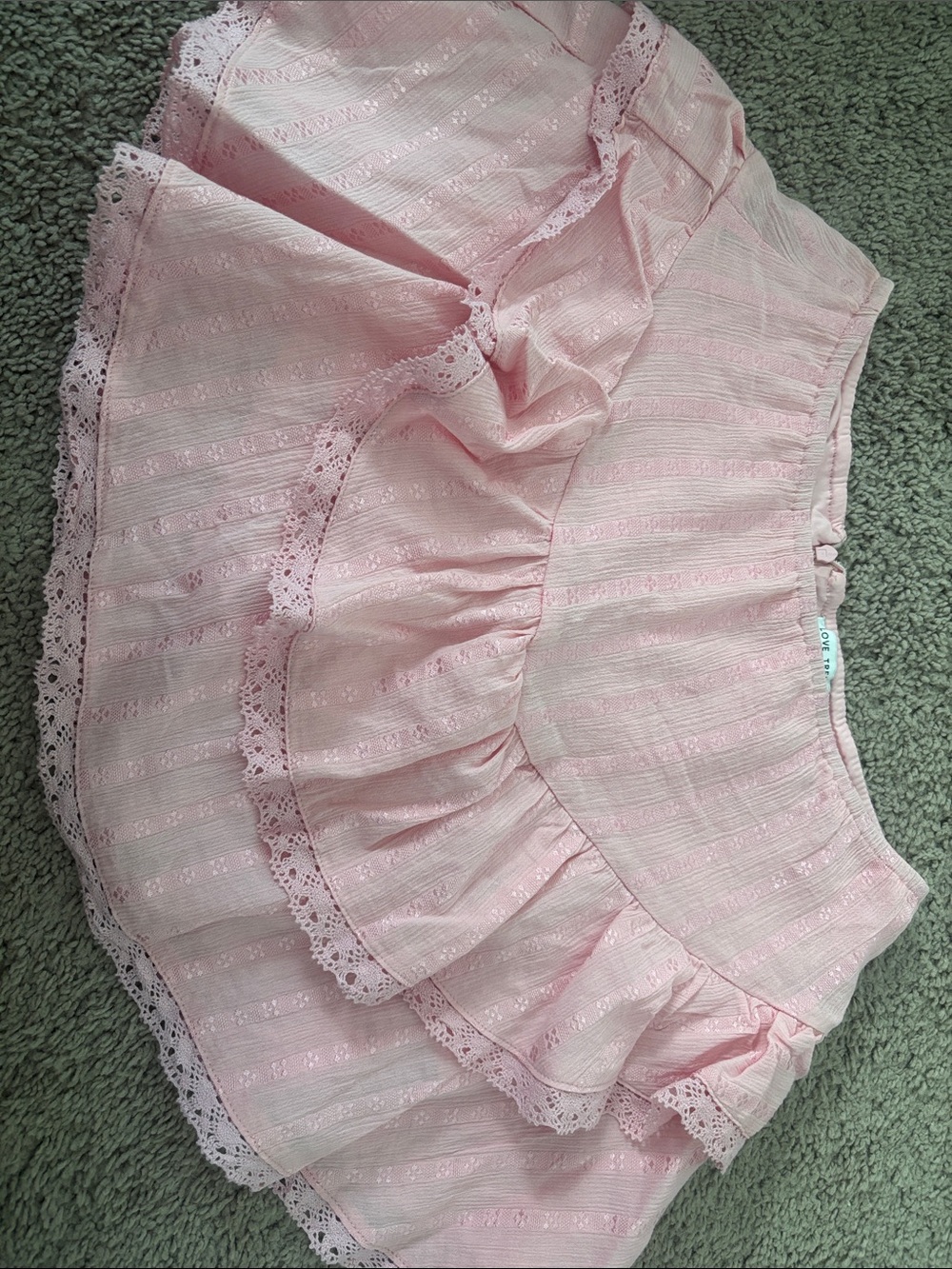Love Tree Pink Lace Ruffle Skirt